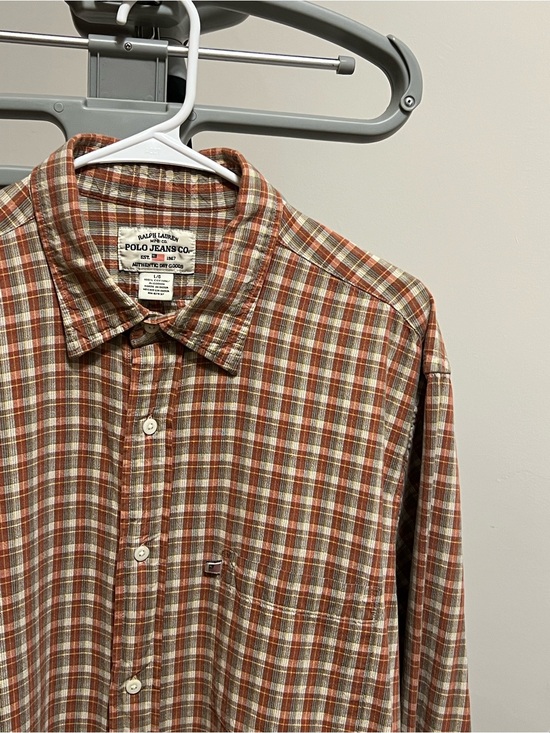 Ralph Lauren Other - Ralph Lauren Polo Jeans Co. Men's Rust and Cream Plaid Button-Down Shirt